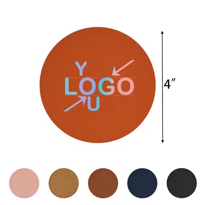 Leather Coaster with Cork Backing