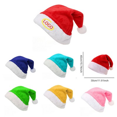 Short plush Santa Hat for Audlt