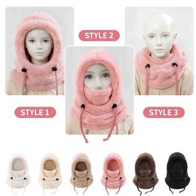 Balaclava for Kids Fleece Hooded Scarf Head Cover Winter Windproof Face Mask for Cold Weather