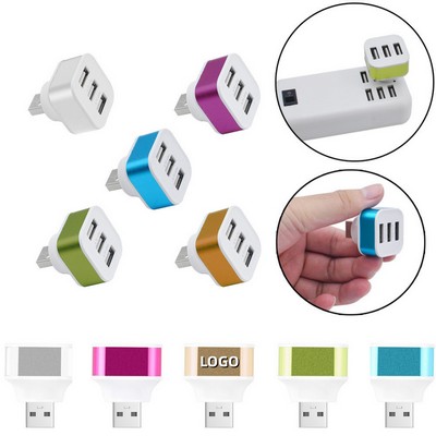 Mini 3-Port USB Charging Port Adapter
