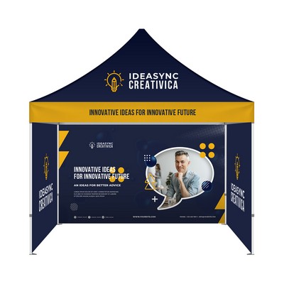 10' Aluminum Canopy Tent Package with Single-Sided Full Back & Full Side Walls