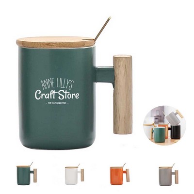 15oz Wooden Handle Coffee Mug