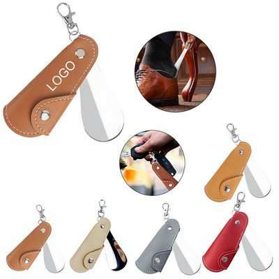 Portable Leather Shoe Horn Keychain