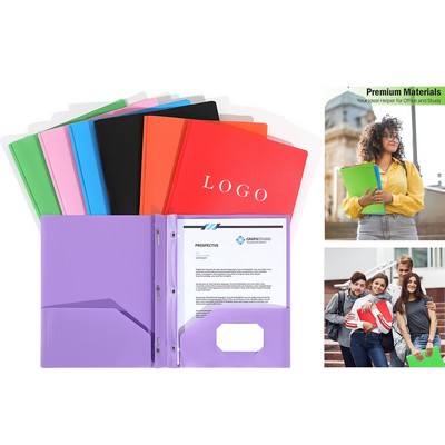 File Folders Business Card Slot 2-Pocket Folder Presentation