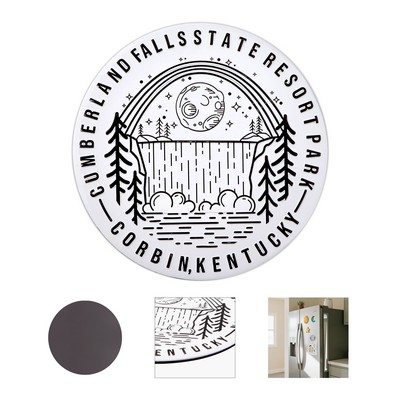 3" 3D Round Metal Fridge Magnet Souvenir, Full Color Custom