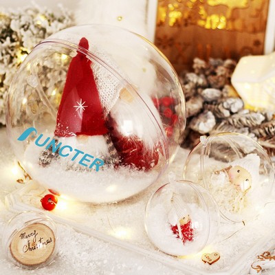 5.5" Clear Acrylic Fillable Ornaments Ball Christmas Ball