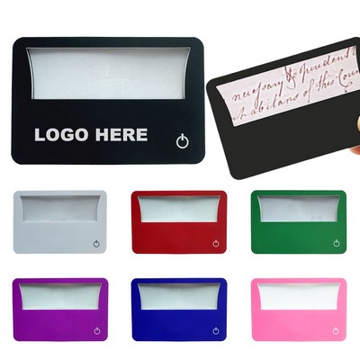 Portable 3X LED Magnifying Glass - Credit Card Sized Reading Magnifier with Light