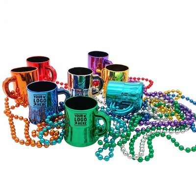 Mardi Gras Shot Glasses on Beaded Necklace