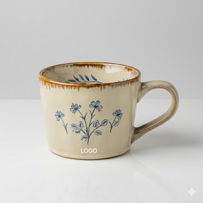 Vintage Style Ceramic Coffee Mug Elegant Design Office Home Use