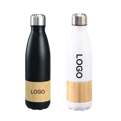 17oz Double-Wall Coke Cola Drink Bottle w/ Wood Trim