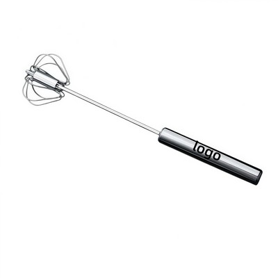 Compact Stainless Steel Manual Egg Beater for Cake Batter and Whipped Cream