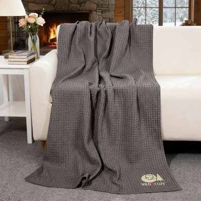 Cotton Waffle Weave Bed Blanket