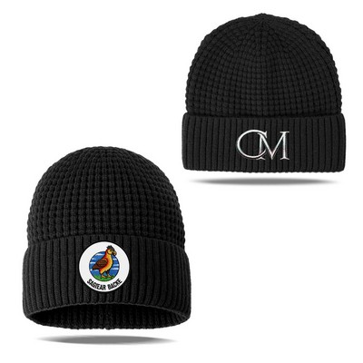 Unisex Acrylic Waffle Knit Cuffed Beanie