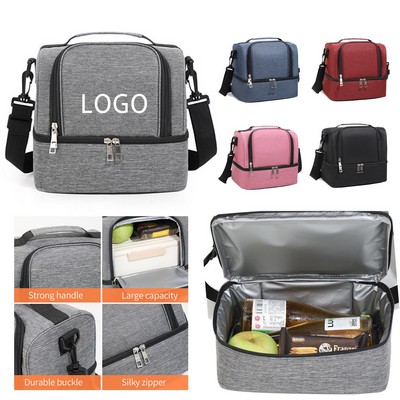 Double Deck Lunch Bag with Mesh Pockets