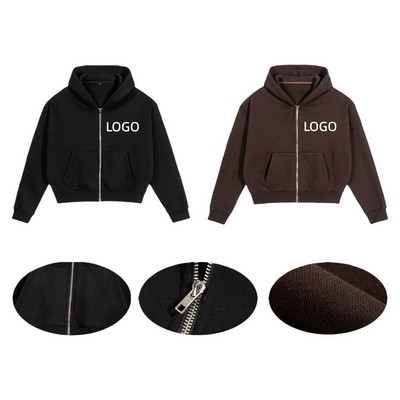Short Zipper Hoodie Jackets Sweatshirt