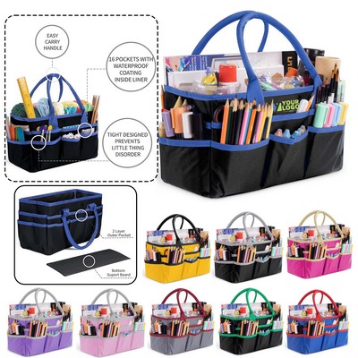 Craft Art Organizer Tote Bag - 600D Green Nylon Fabric Art Caddy