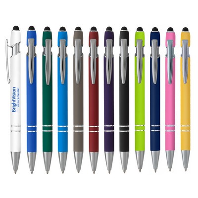 Soft Touch Stylus Metal Pen-Gel Ink