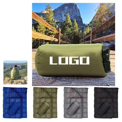 55" x 79" Outdoor Down Puffy Blanket, Warm Camping Quilt