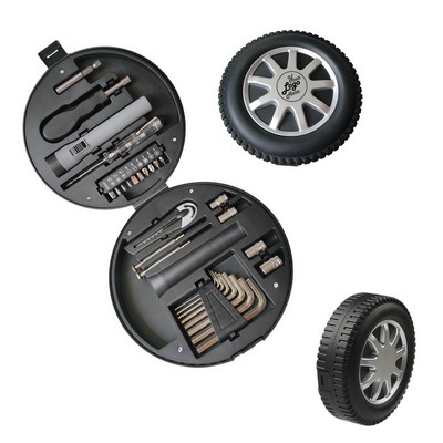 29-Piece Tire-Shaped Tool Set with Case