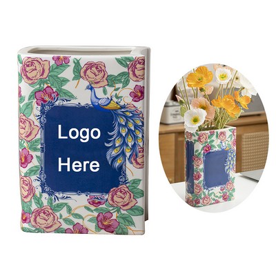 Original Book-Shaped Large Ceramic Decorative Bookshelf Vase