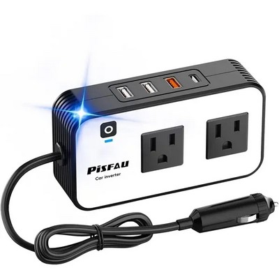 200W Car Power Inverter DC 12V to 110V AC Plug Adapter