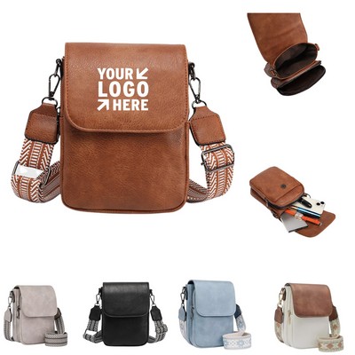 2.9x2.2" PU Leather Crossbody Bag