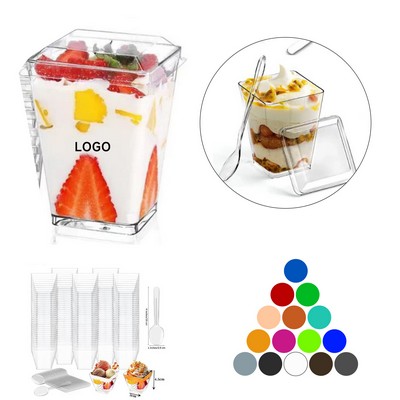 Disposable Plastic Square Dessert Cup