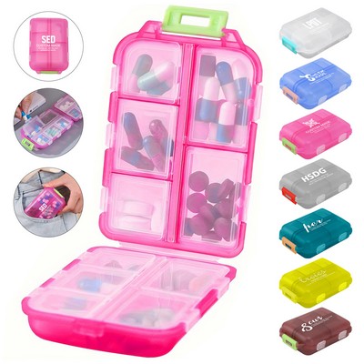 Transparent Double-Layered 10-Grid Pill Storage Box