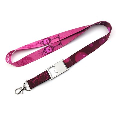 Sublimated Lanyard with Metal Bottle Opener