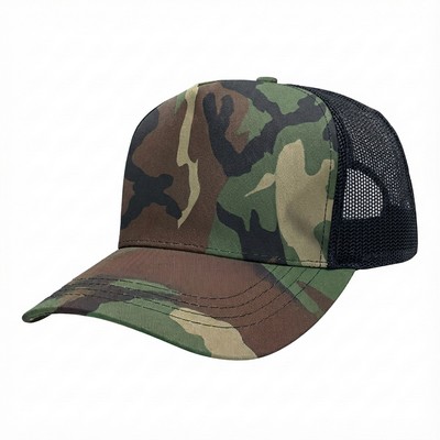 5 Panel Camouflage Snapback Cap