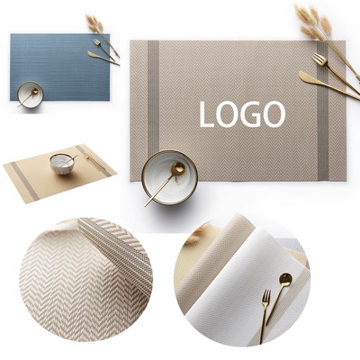 Washable Durable PVC Vinyl Woven Table Mat