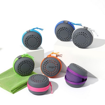 Custom Quick Dry Heat Relief Ice Cooling Towel w/Silicone Case