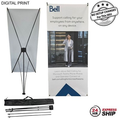 24Hr Express Ship - Tripod Banner with Graphics, (32"x72"), and Bag. NO SETUP CHARGE