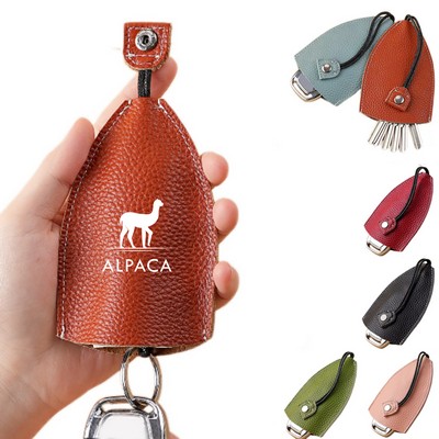 PU Pebbled Leather Pull-Out Key Pouch