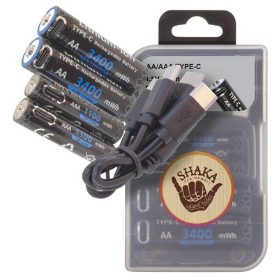 Rechargable AA/AAA Battery with Type-C Port Combo Pack