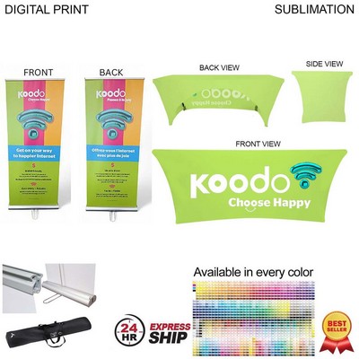 24Hr Express Ship - Supreme Tradeshow Package, Banner (DP783) + Stretch fit tablecloth 6' (SU577)