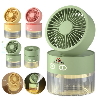 Adjustable Portable Mini Desktop 3-Speed Fan with Mist Spray