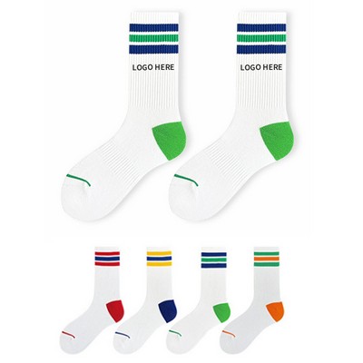 Cotton Woven Jacquard Athletic Socks