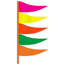 Fluorescent Multi-Color Plasticloth Antenna Flags