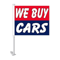 Vizi™ "WE BUY CARS" Clip-On Window Flag