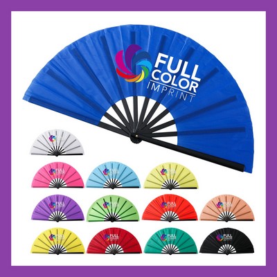 13" Full color Fold Silk Hand Kung Fu Fan