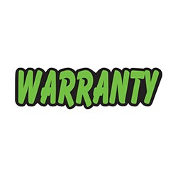 "WARRANTY" Green/Black Die-Cut Slogan Vinyl Sticker