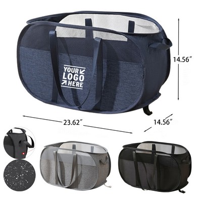 Large Mesh Foldable Laundry Basket