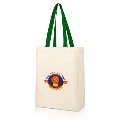 Colored Handle Grocery Tote Bag