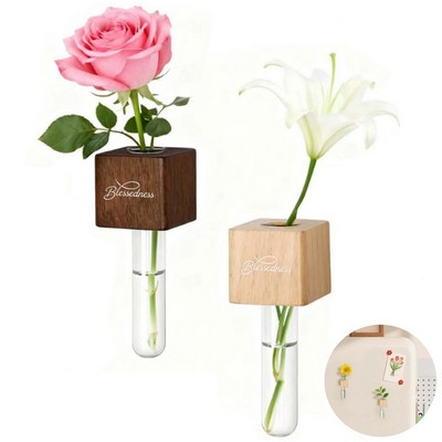 Magnetic Test Tube Flower Vases for Refrigerator (No Plants Included)
