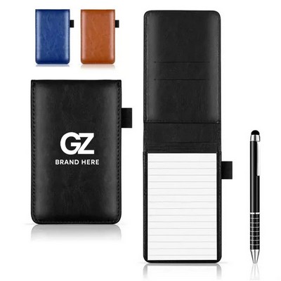 A7 Leather Pocket Notepad Holder & Pen Set