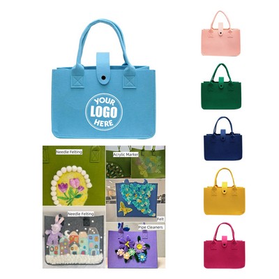 Premium Felt Structured Tote Bag for Gifts