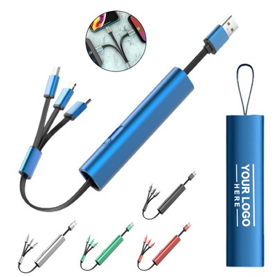 3-in-1 Metallic Retractable Multi-Port Charging Cable