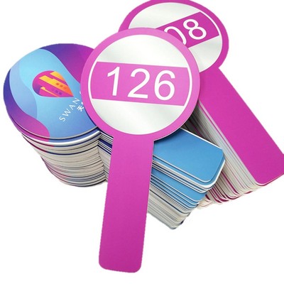 Plastic Auction Number Tag Board Oval bid Paddle Sign