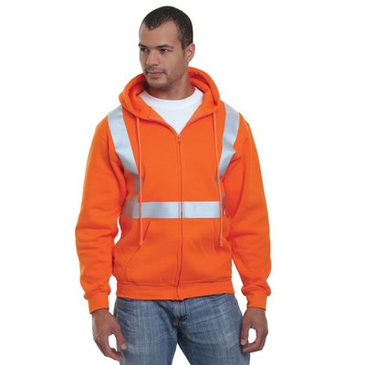 Bayside Men's USA-Made Hi-Visibility Full-Zip Hooded Sweatshirt - 3790
